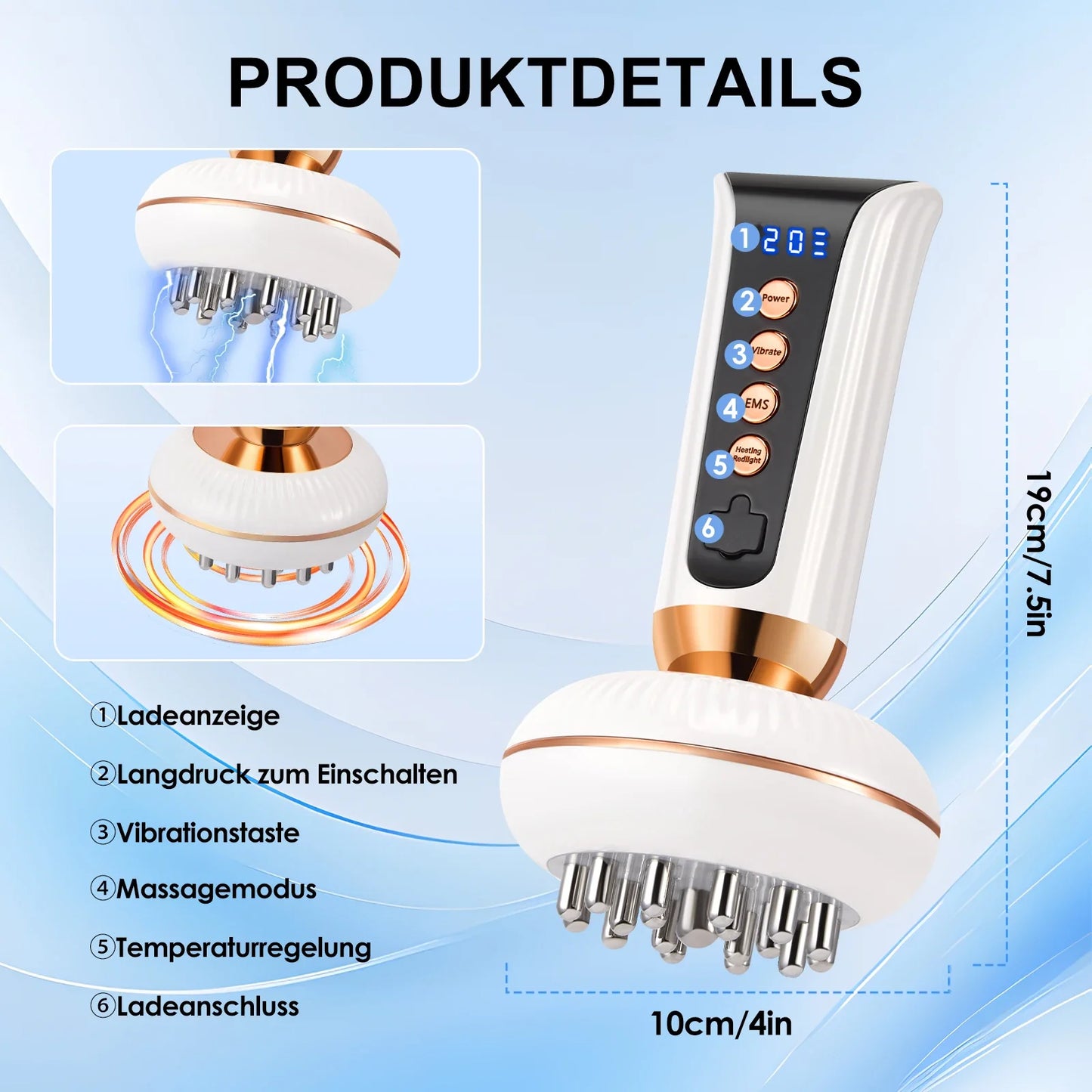 20 Gears Electric Gua Sha Cupping Massager With Heating