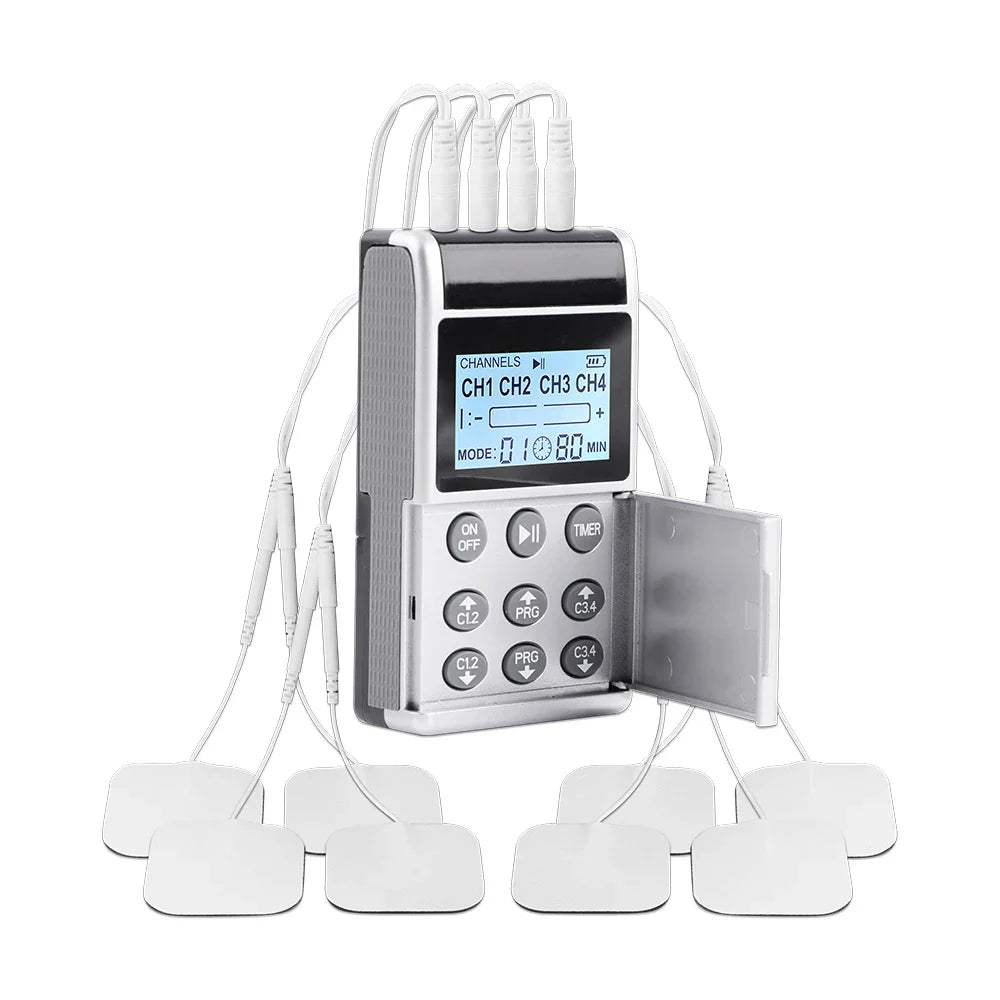 15 Modes EMS Muscle Stimulator Massager with 4 Output Channels