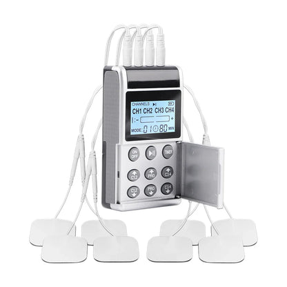 15 Modes EMS Muscle Stimulator Massager with 4 Output Channels