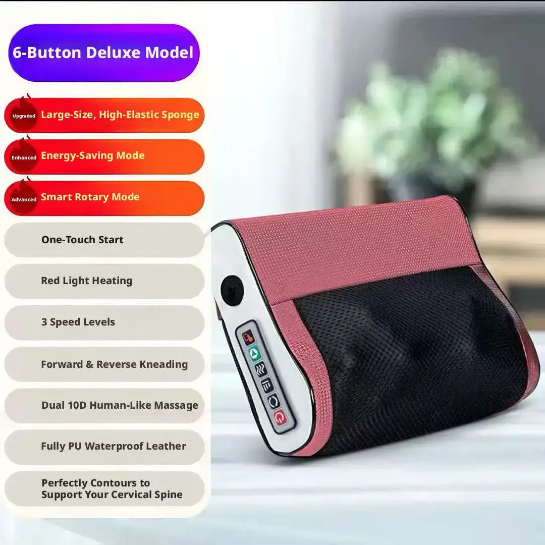 4D Kneading Neck Massage Pillow with Heating for Neck