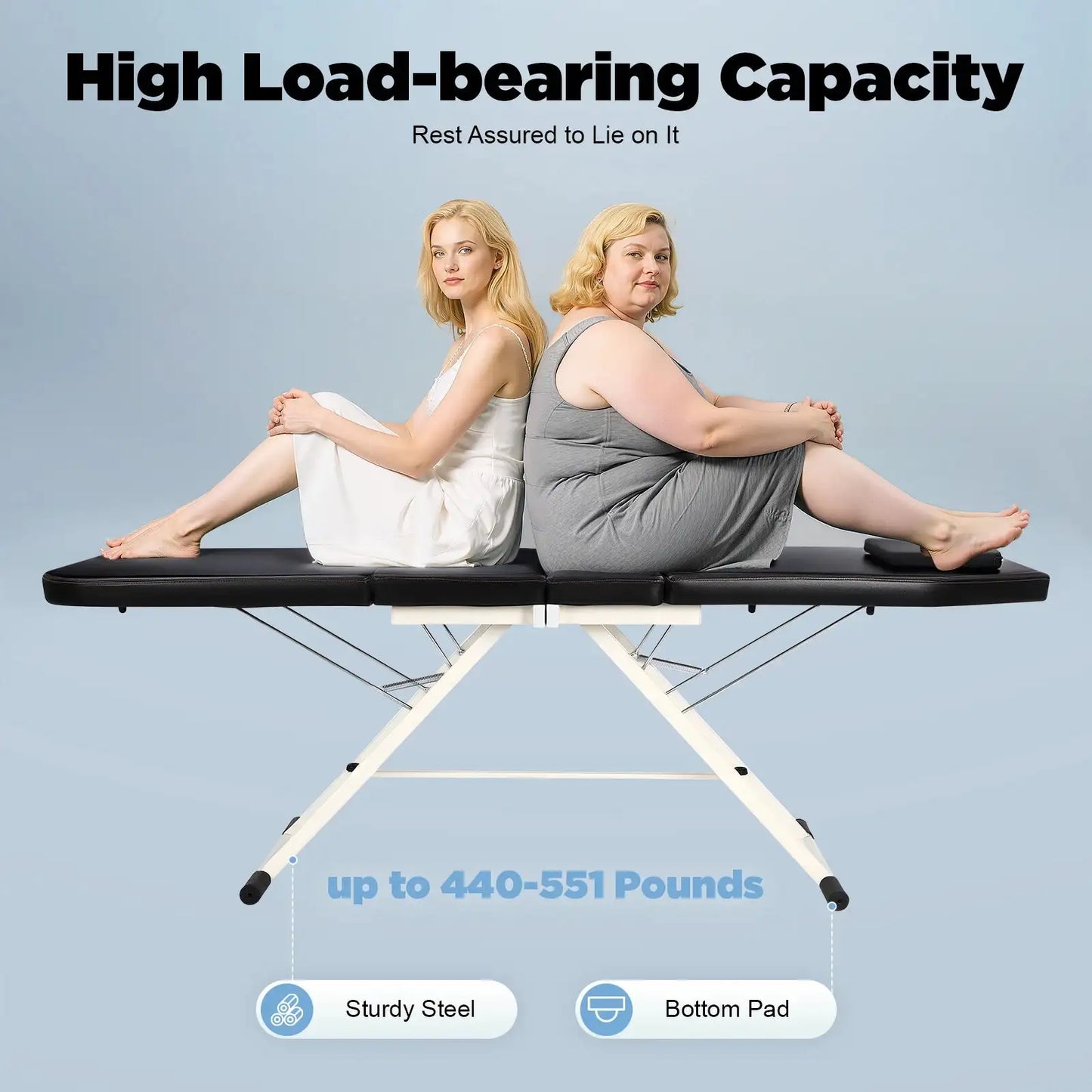 Foldable Massage Table With Pillow – Adjustable Backrest