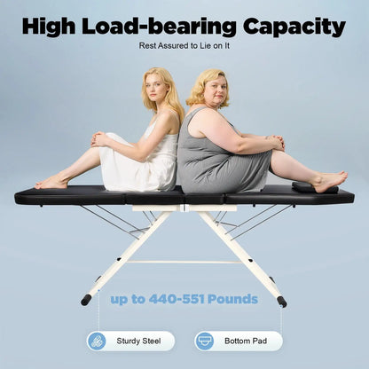 Foldable Massage Table With Pillow – Adjustable Backrest