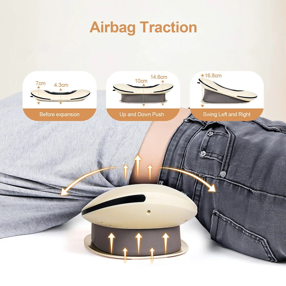 Electric Lumbar Traction Massager – Adjustable Vibration for Back Support