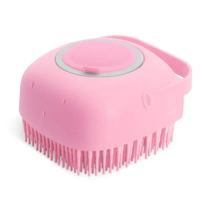 2-in-1 Dog and Cat Shampoo Brush with Silicone Massage Scrubber