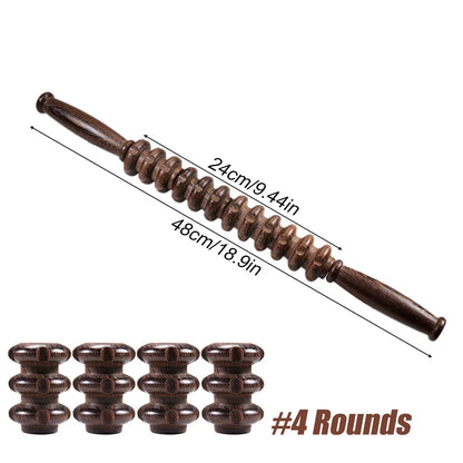 Wooden Exercise Roller Gua Sha – Handheld Muscle Massager for Sports Injuries