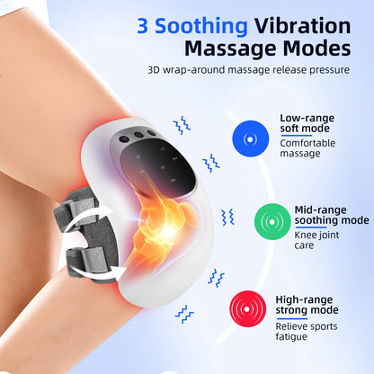 Cordless Knee Massager With Heat Vibration LED Light