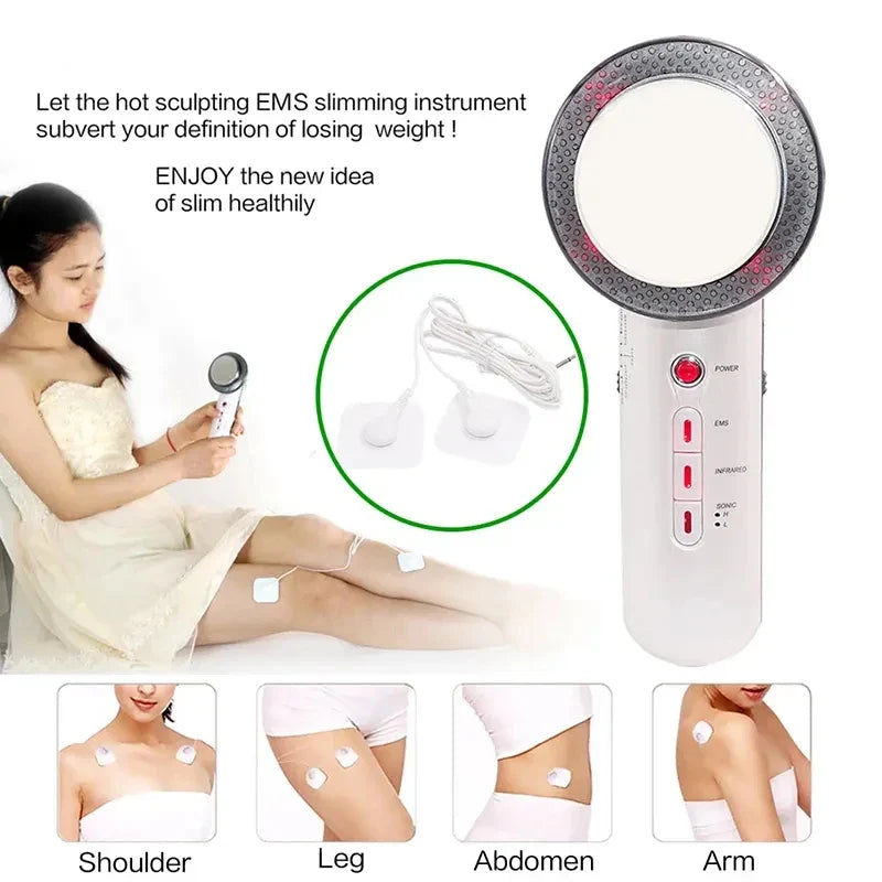 EMS Ultrasonic Body Slimming Massager with Infrared and Galvanic Cavitation