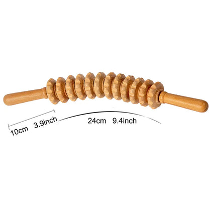 Wooden Roller Massager AL-MG-01 – 12 Wheel Relief Tool