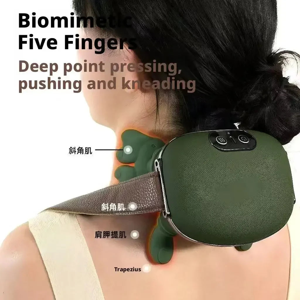 Heated Neck Massager with Shiatsu for Cervical and Shoulder Pain Relief at Home