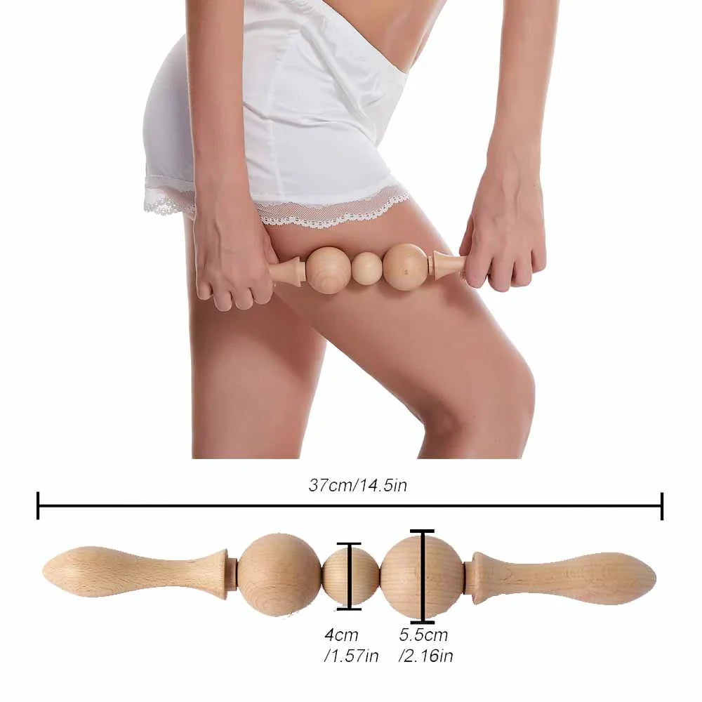Wood Therapy Roller Gear Stick – High-Quality Natural Wood Massage Tool