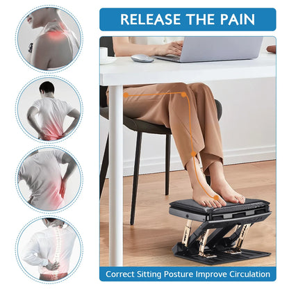 Adjustable Desk Footrest Cushioned Massage Anti Slip