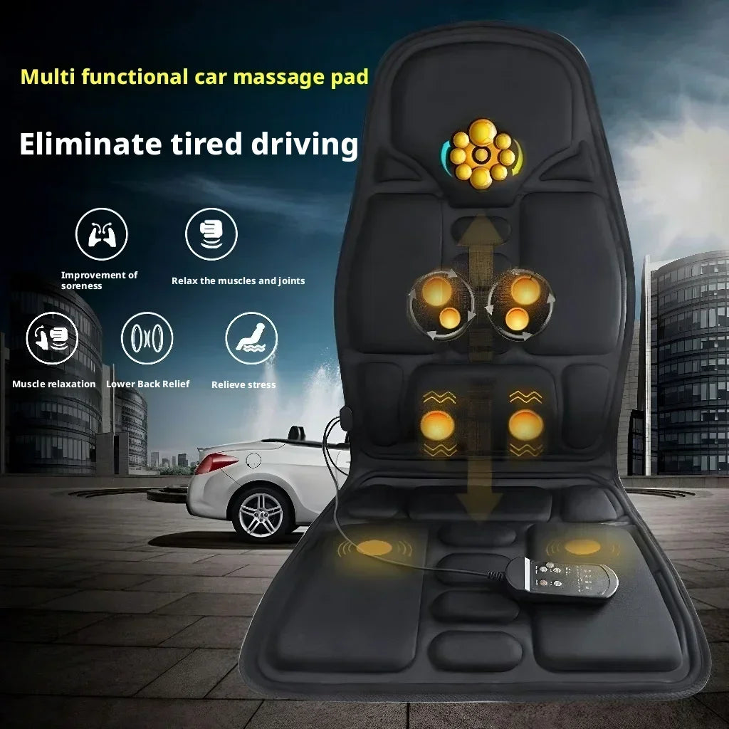 Electric Heating Massage Pad for Back, Universal Car and Home Chair Massager