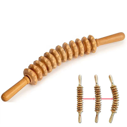 Wooden Roller Massager AL-MG-01 – 12 Wheel Relief Tool