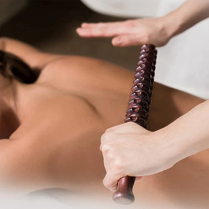 Wooden Exercise Roller Gua Sha – Handheld Muscle Massager for Sports Injuries