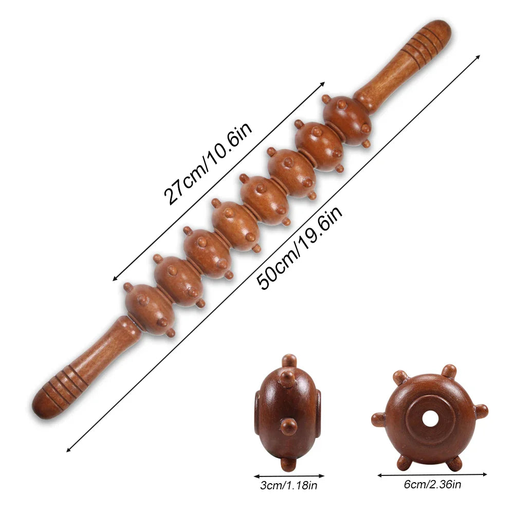 Wood Therapy Roller Gear Stick – High-Quality Natural Wood Massage Tool