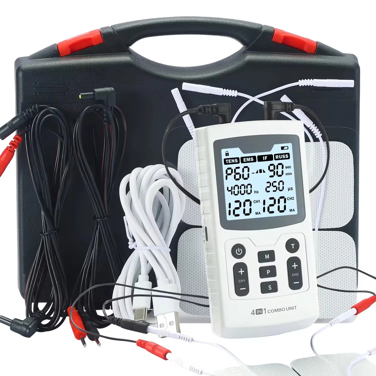 MARFLY 4-in-1 Electric Muscle Stimulator with 60 Massage Modes