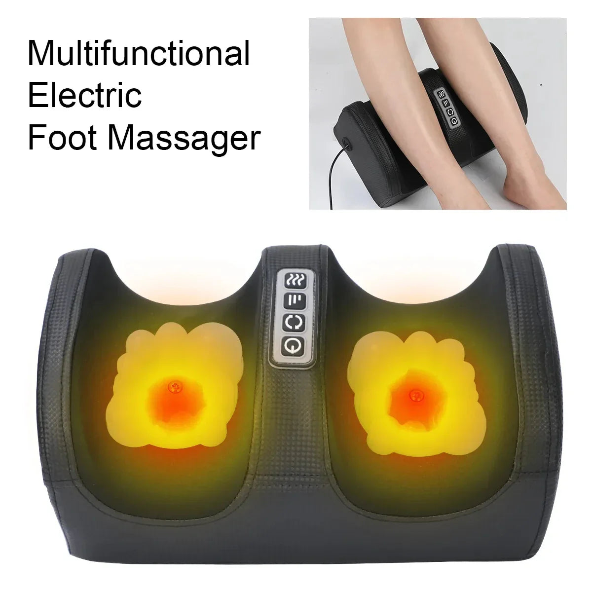 Heated Electric Foot Massager with Shiatsu Kneading, Deep Tissue Calf Massage