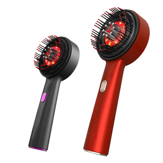 Electric Head Massager with Red Light Therapy and Hair