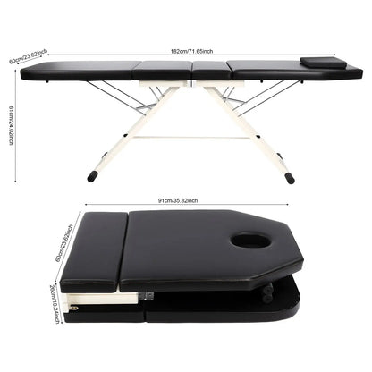 Foldable Massage Table With Pillow – Adjustable Backrest