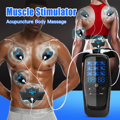 EMS Electric Muscle Stimulator USB Tens Unit Massager - Portable & USB Rechargeable