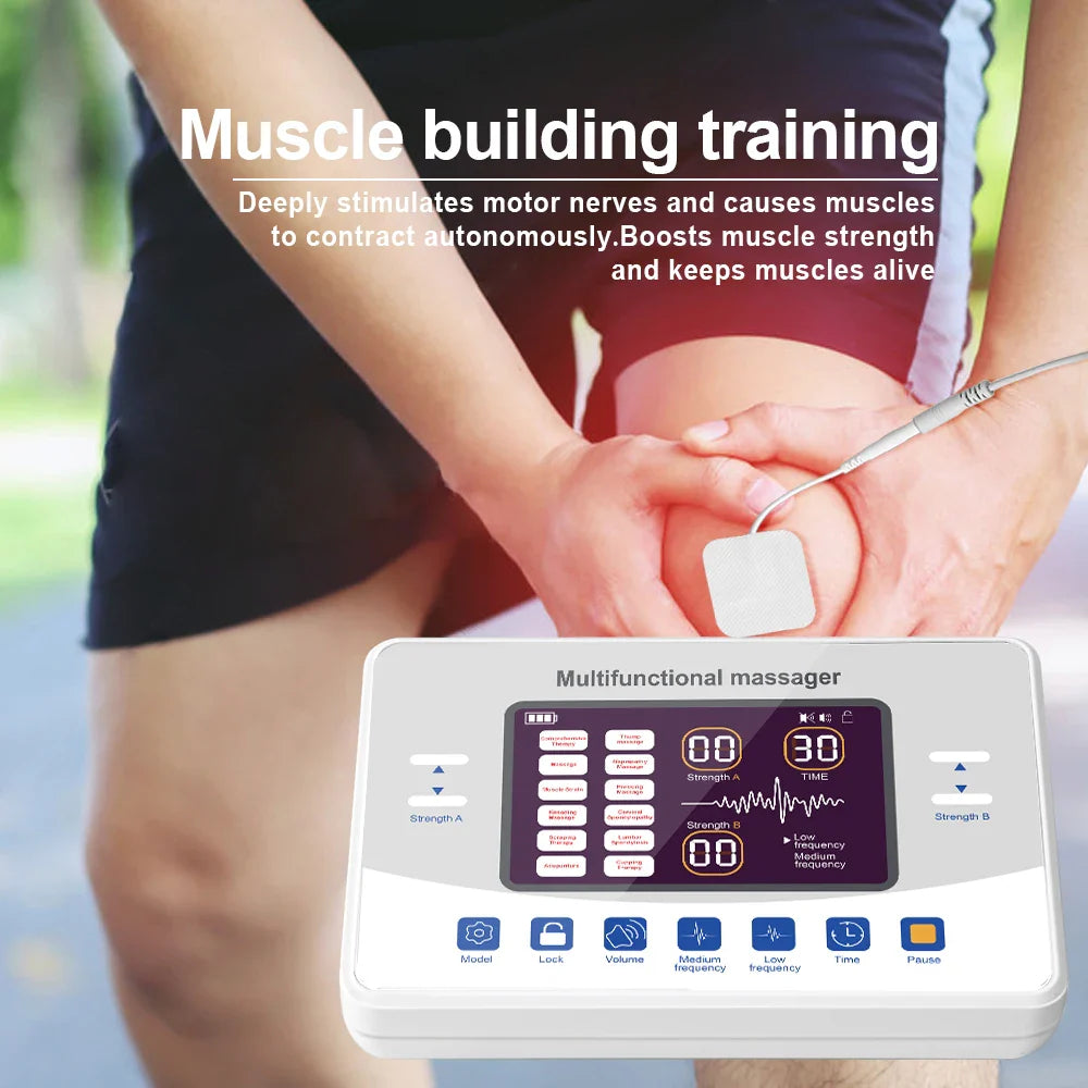 EMS TENS Muscle Stimulator Massager with 30 Levels and 50 Pads
