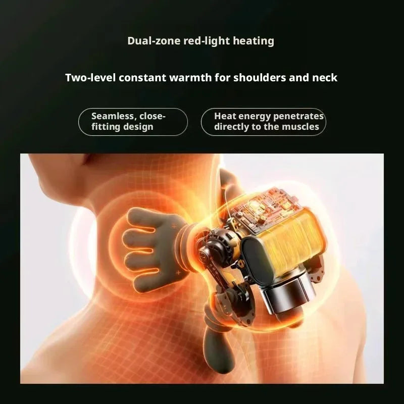 Heated Neck Massager with Shiatsu for Cervical and Shoulder Pain Relief at Home