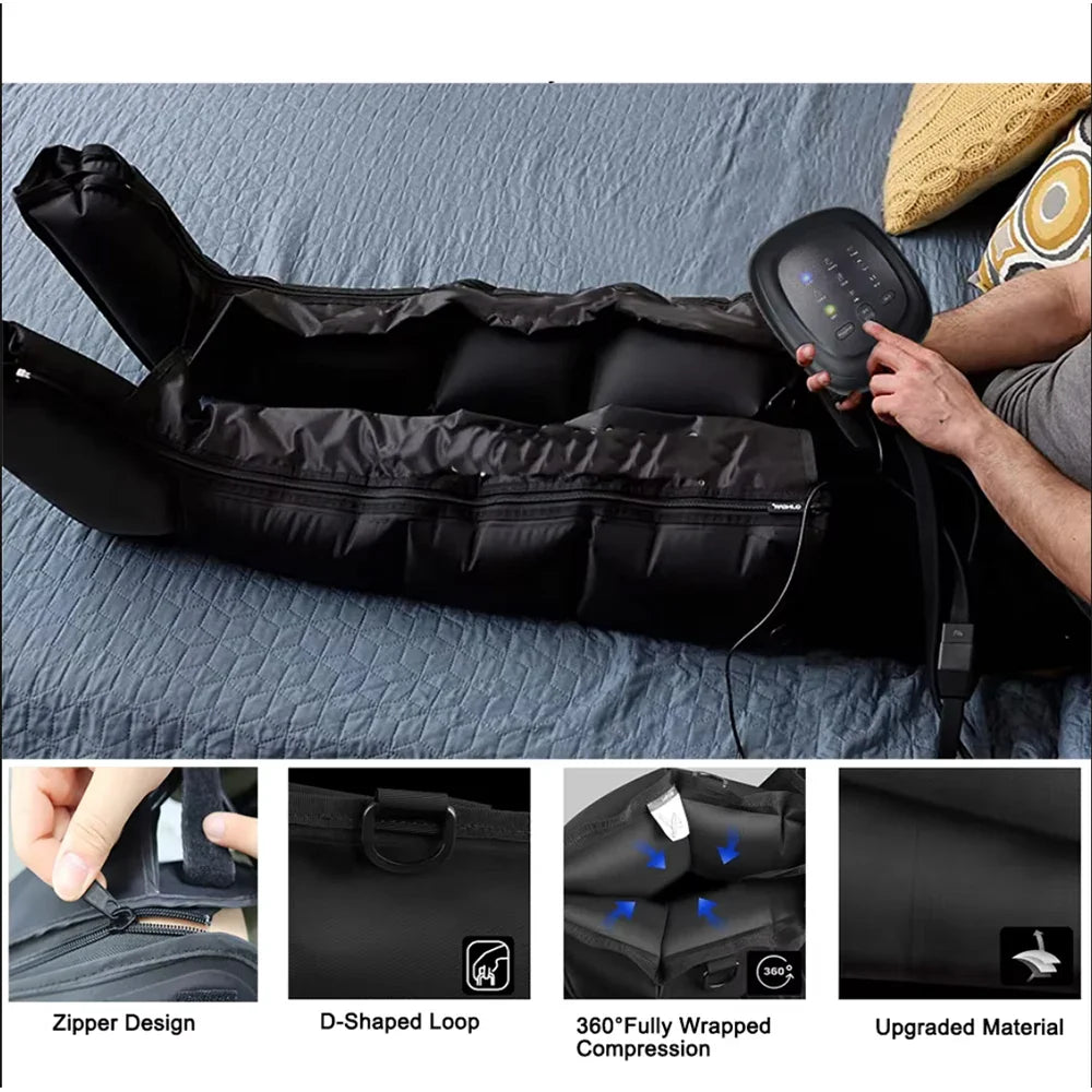 Leg Massager Machine Air Pressure Wraps – Shiatsu Kneading
