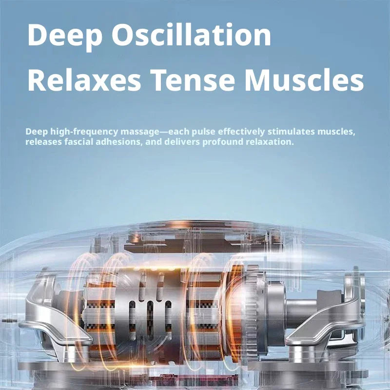 Portable Oscillating Massage Gun with Six Heads for Deep Tissue Muscle Relief at Home