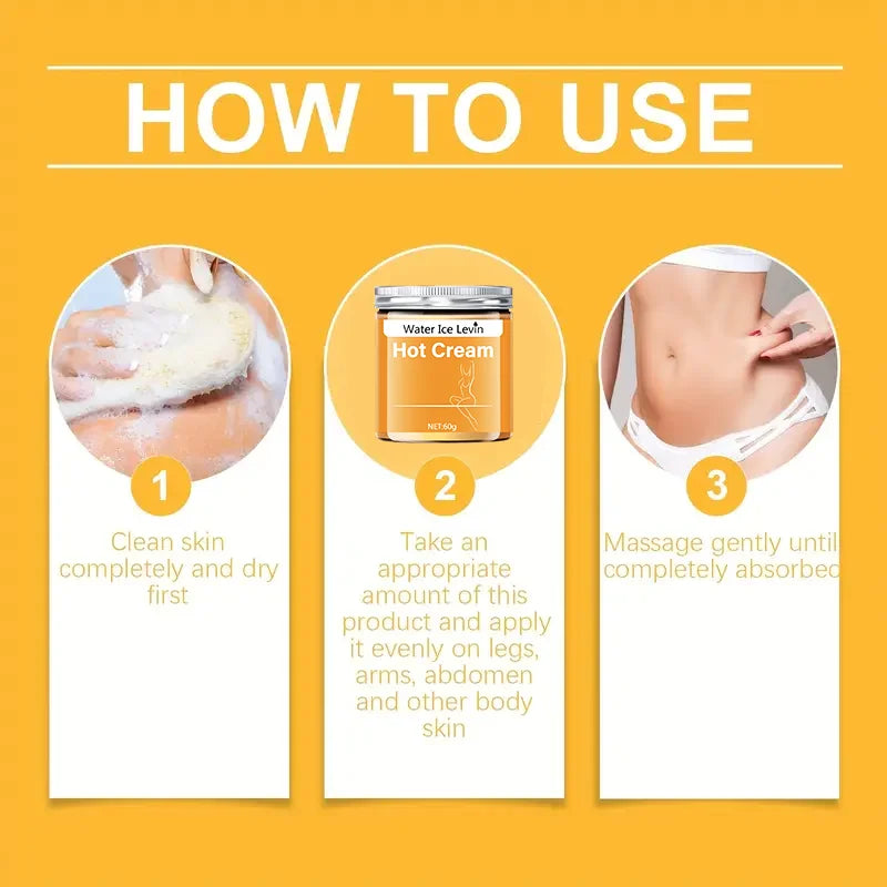 Water Ice Levin Massage Cream – Hot Compress for Tightening Abdominal Muscles