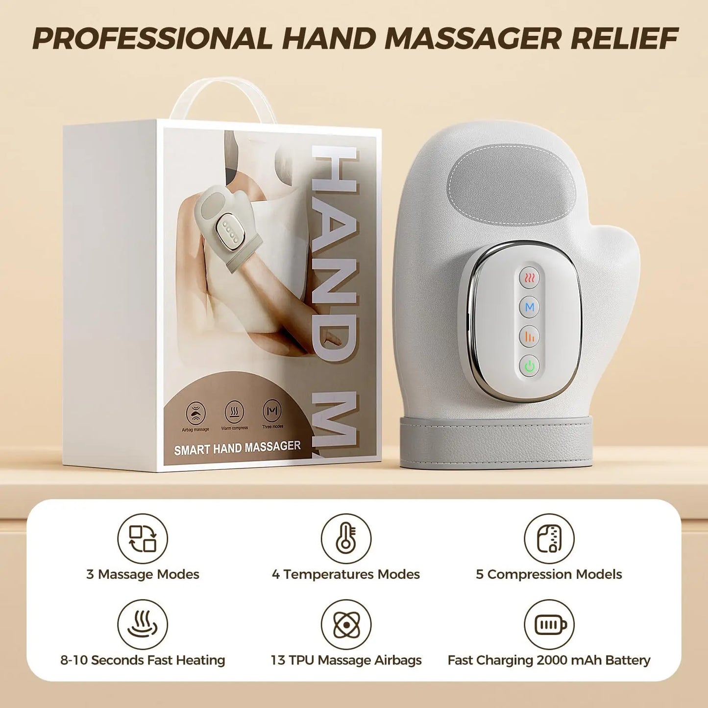 Electric Hand Massager – Airbag Compression and Heating