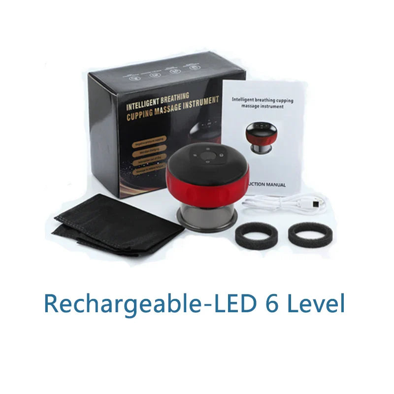 Electric Cupping Massage Device with Guasha, LCD, Heating
