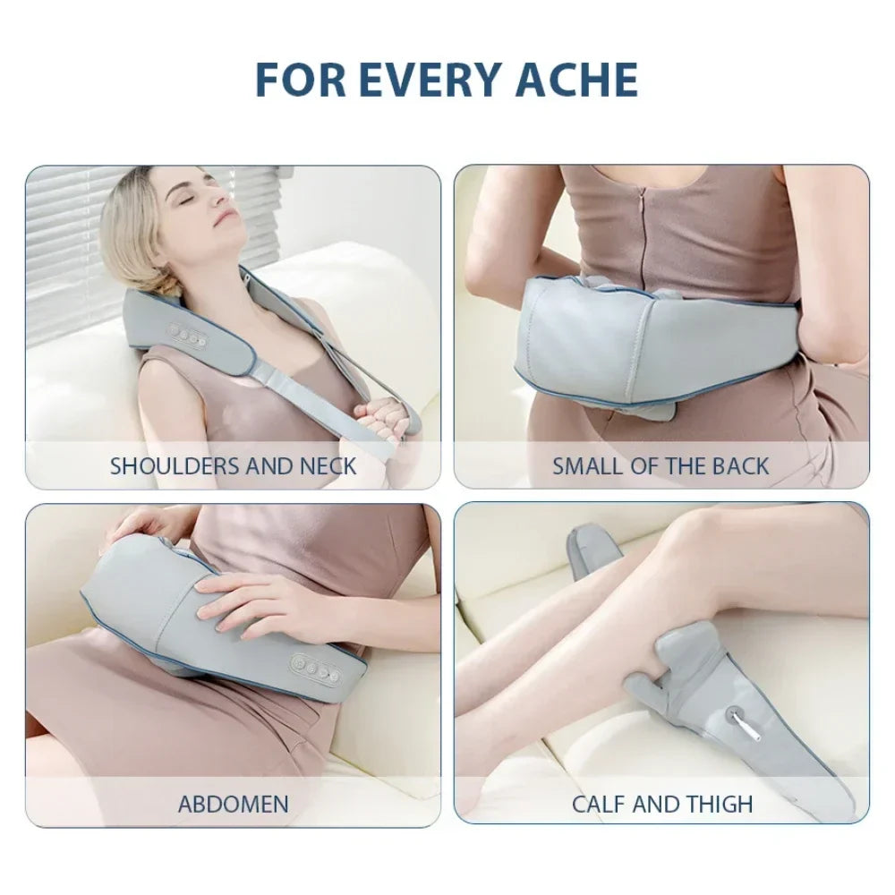 P100 – Heated Shiatsu Neck Massage Wrap With Heat Therapy
