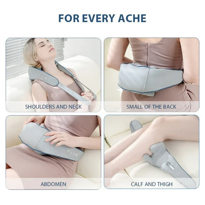 P100 – Heated Shiatsu Neck Massage Wrap With Heat Therapy