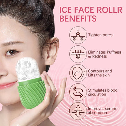 Ice Face Roller Beauty Massage Silicone Mold for Eye Puffiness & Pore Reduction