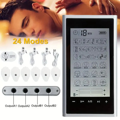 TENS Muscle Stimulator 24-Mode EMS Acupuncture Massager for Pain Relief