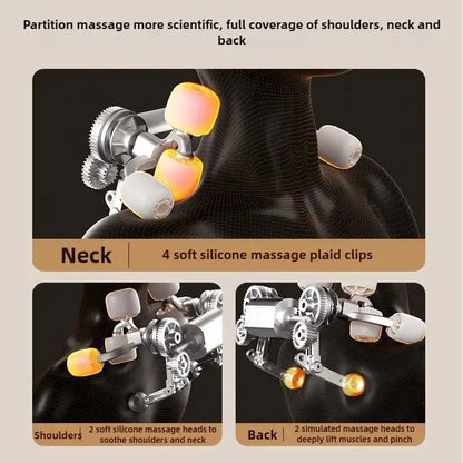 8 Head Kneading Wireless Neck Massager With Infrared Heat
