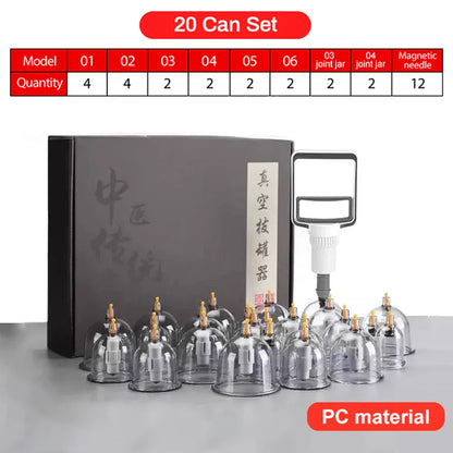 Vacuum Cupping Set Manual Pump Massager Suction Cups