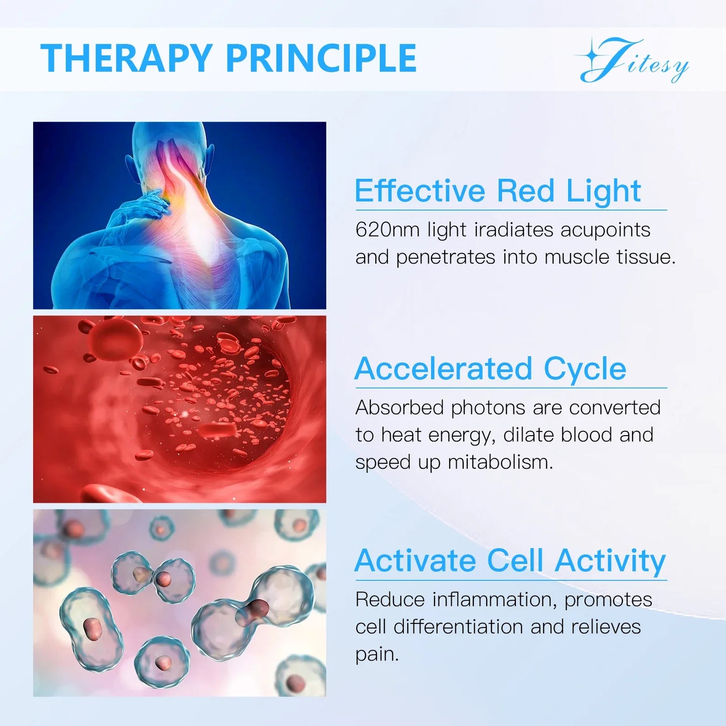 KTS 18x620nm Laser Therapy Device for Body Pain Relief LLLT Cold Laser Massager