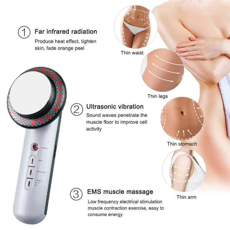Ultrasound Cavitation EMS Face and Body Slimming Massager, Fat Burner