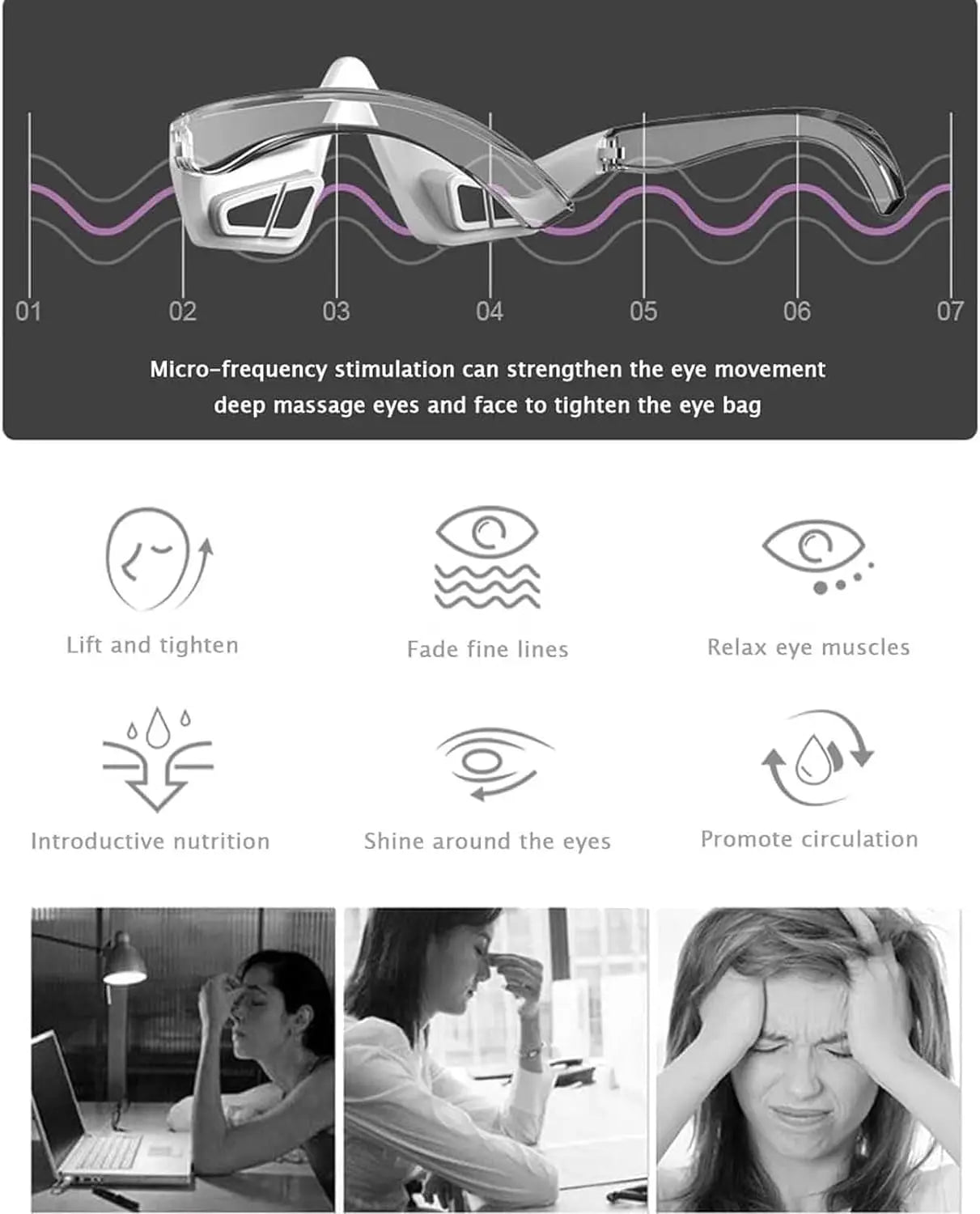Doctodd Red Light Eye Massager Microcurrent For Dark Circles