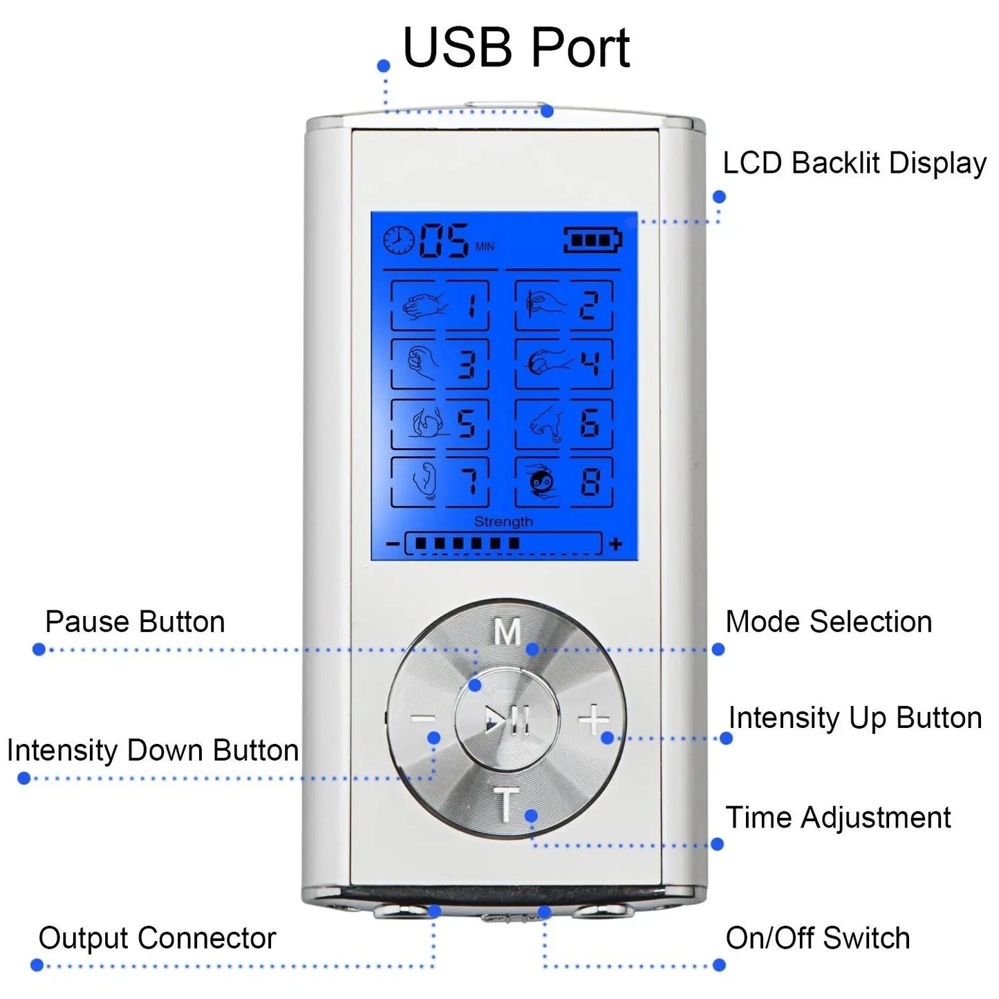 Monclique Tens Muscle Stimulator EMS Massage USB Charge