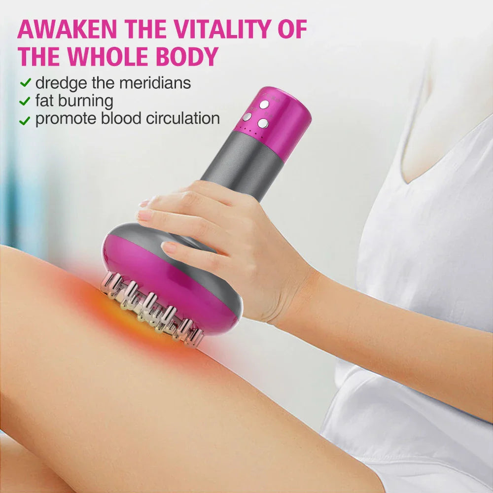 Electric Meridian Microcurrent Massage Brush with Lymphatic Drainage, Pain Relief