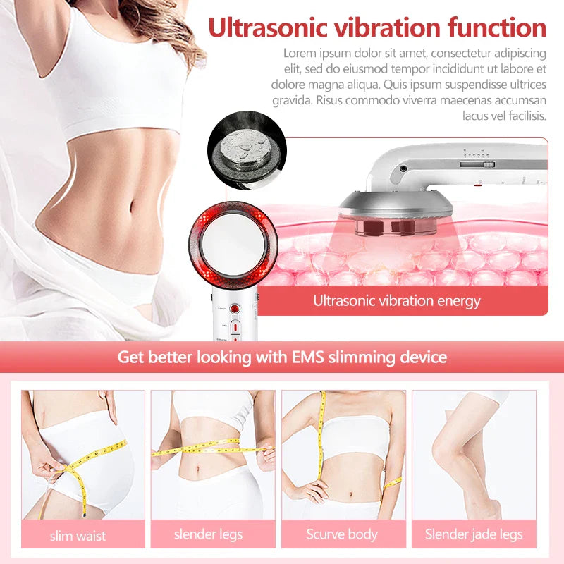 Ultrasound Cavitation EMS Face and Body Slimming Massager, Fat Burner