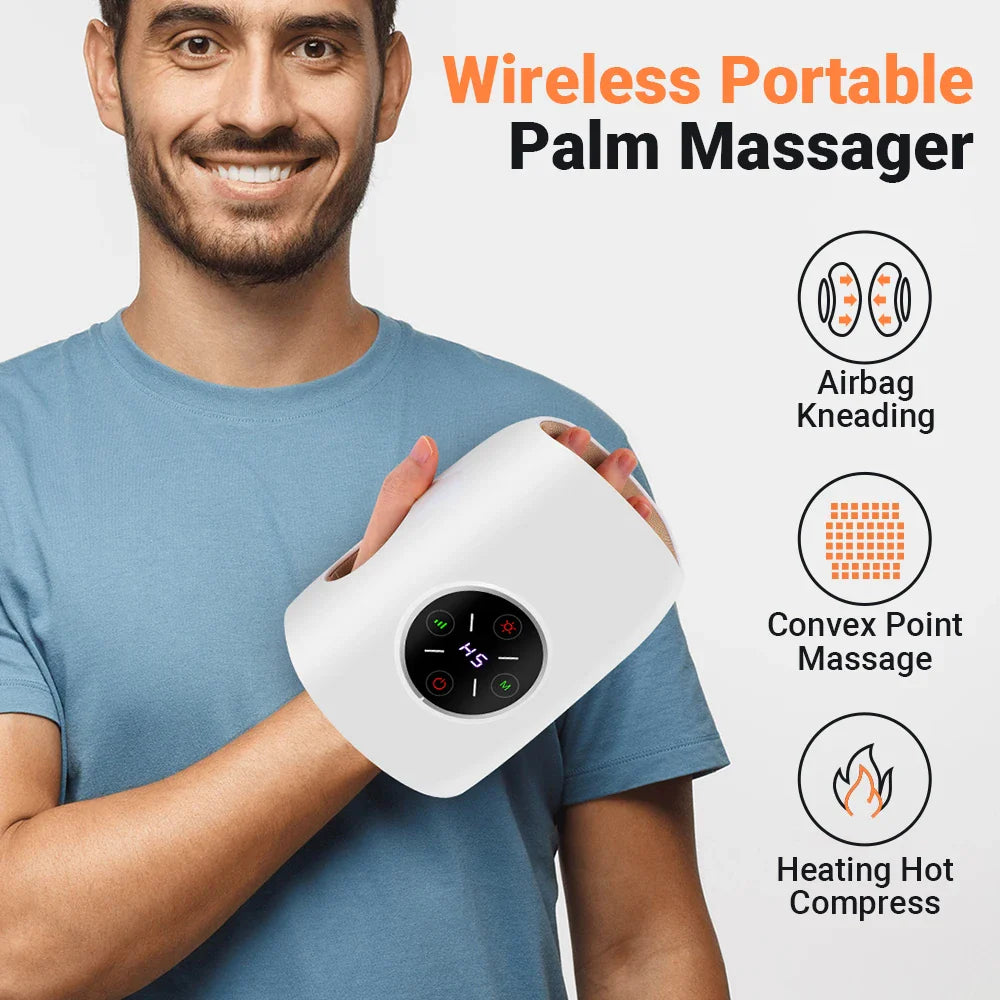 Electric Hand Massager with Air Compression, Heat Cordless for Arthritis Pain