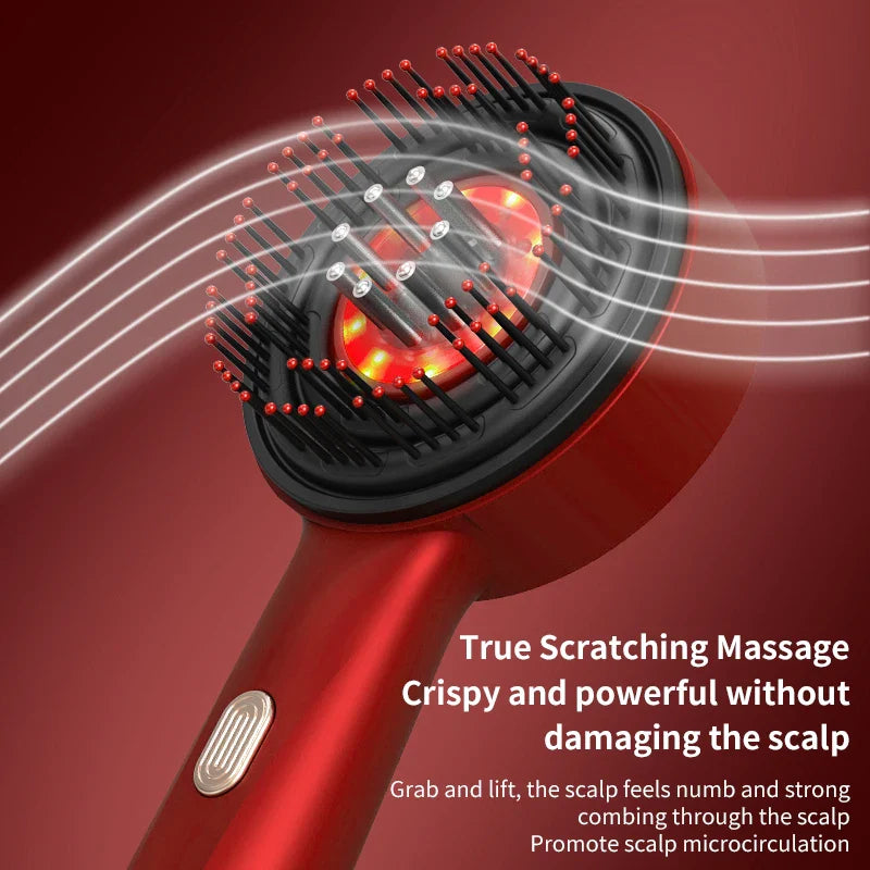 3 Modes Electric Vibration Massage Comb with Red Light for Hair Growth