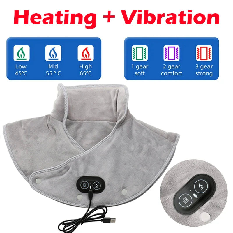 Electric Heating Shoulder Neck Pad Massager 3 Gear Shawl