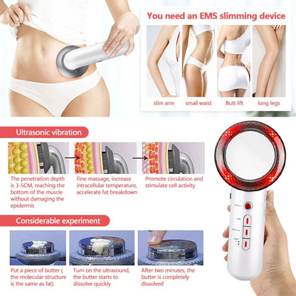 Kemetvov 3 In 1 EMS Infrared Ultrasonic Massager Slimming