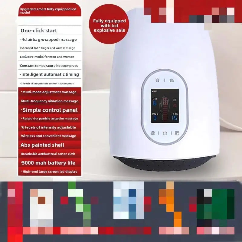 Electric Hand Massager With Airbag Hot Compress And 3 Modes