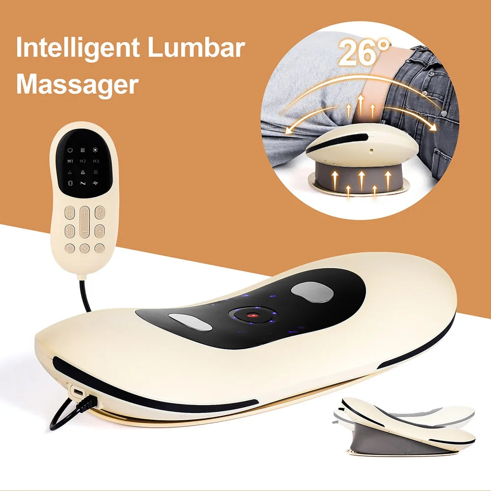 Electric Lumbar Traction Massager – Adjustable Vibration for Back Support