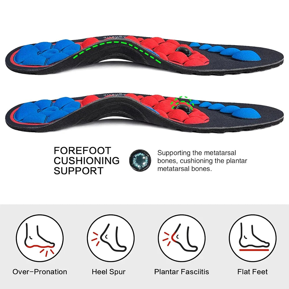 Massage Magnetic Insoles Shock Absorbing Gel Orthopedic